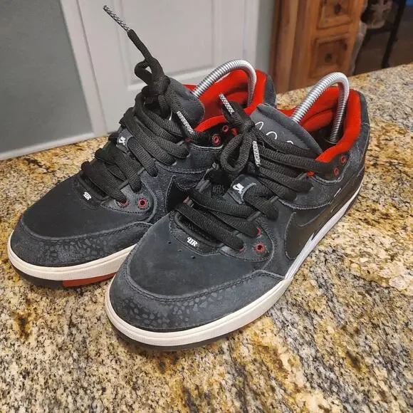 Nike SB Dunk Low Pro Sneakers Black/Red Size 10.5 ID 366620-001 Paul Rodriguez